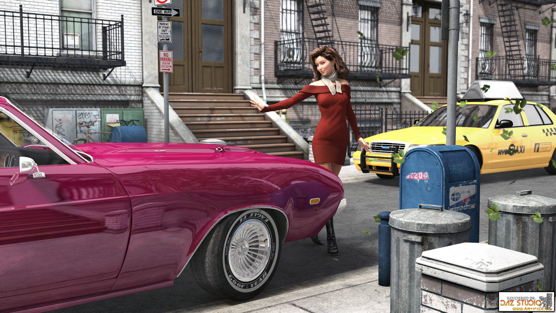 , 3d car&girl, , , , 